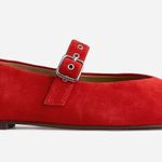 Madewell The Remy Mary Jane Flat in Bandana Red, size 8 1/2 Photo 2
