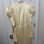 1930s beaded ivory satin wedding dress Yellow Size XS Photo 5
