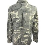 ZARA Trafaluc Gray Camo Army Snap Button Patches Collar Long Sleeve Shirt Top XS Photo 1