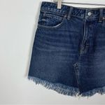 Free People  Frayed-Hem Jean Skirt in Indigo Blue Photo 2