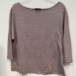 St. John  Navy Blue Stripe Linen Blend Shirt Dolman Sleeve Medium Photo 1