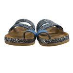 Joan Boyce Glitter Sandals Toe Loop Thong Slides Sparkle Blue 9.5M Size 9.5 Photo 5