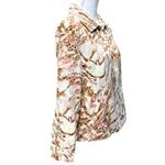 Chico's Additions by Cream, Pink & Tan Animal Print Full Zip Jacket Size M Photo 3