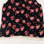 Forever 21 Black Floral Sweater Vest Shell Sz Medium Photo 7