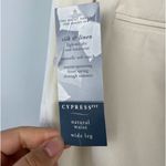 Coldwater Creek Ivory Silk Linen Blend Cypress Fit Wide Leg Cuffed Pants Photo 6