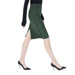 ZARA π Basic Deep Green Pencil Skirt with Exposed Zippers on Each Side Photo 3