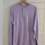 SKIMS NWT boyfriend longsleeve Henley shirt in lily Photo 3