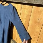 UGG  Scoop Neck Mini Blue‎ Fleece Dress Size Medium Warm 3/4 Sleeve Winter Fall Photo 8