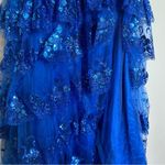 Ladivine By‎ Cinderella Divine Long Formal Mermaid Prom Ball Gown Size 8 Beaded Blue Photo 2
