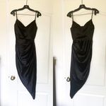 House Of CB Dress Reva Satin Balcony Corset Boned Slit Midi Black XS EUC Photo 1