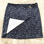 Michael Kors Faux Wrap Paisley Mini Skirt in True Navy, Size XL New with Tag Photo 8