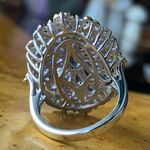 Natural Tanzanite Sterling Silver Cocktail Ring Size 6 Purple Photo 4