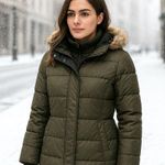 Jessica Simpson  Dark Green Down Puffer Jacket Size Large Photo 0