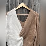 Love Tree  Color Block Cozy V-Neck Criss Cross Sweater Photo 14