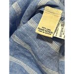 L.L.Bean 100% linen  vertical striped blue beachy blouse Photo 5