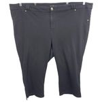 Lane Bryant Plus Size 28 Capri Pants Black Knit Solid Cotton Stretch 661 Photo 0