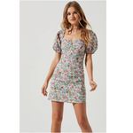 ASTR  SKYLAR FLORAL PUFF SLEEVE MINI DRESS Size Small NWT Photo 2