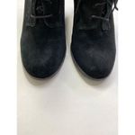 Lucky Brand Wedge Yoanna Lace Up Ankle Bootie Boots Size 8 Black Suede Leather Photo 2