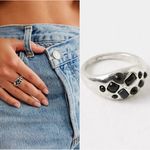 Free People Pixie Promo Ring Silver Black NWT Bohemian Grunge WhimsiGoth Size 7 Photo 1