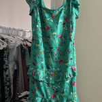 Floral Green Ruffle Dress Size L Photo 0