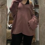 Free People Free Peopl La Brea Dusty Rose Boho Oversized V-neck Sweater Photo 1