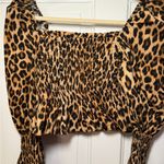 ZARA Animal Print Smocked Blouse Photo 1