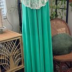 Vintage 60s/70s Claire Sandra Lucie Ann Lace Detail Green Maxi Nightgown Dress Photo 0