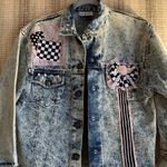 VINTAGE Tickle Me! New York Denim Jacket Y2K White Washed Women’s Style Coat Blue Size L Photo 1