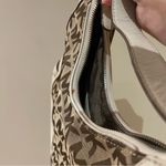 Michael Kors Saddle White with Brown MK Logo Purse Photo 2