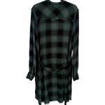Cloth & Stone  Plaid Shirt Dress Button Front Long Sleeve Green Size Large Photo 1