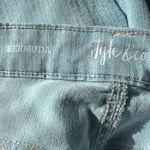 Style & Co Denim Bermuda Walking Shorts Light Wash Raw Hem 18 Plus Size Stretch Photo 3