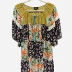 Gigio by Umgee Patchwork Boho Short Sleeve Oversized Mini Dress Tunic Size L NWT Size L Photo 0