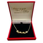 The Love Necklace Gold Tone Reversible Cube Letter & Heart Crystal Pendant Photo 0