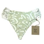 Stone Fox Swim NWT Simone Bikini Bottom - Aloe Lines Light Green Size Large Photo 2