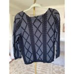 Worthington Diamond Cable Knit Sweater Pullover Black White Geometric Streetwear Size M Photo 2