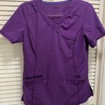 Scrubstar  Performance Eggplant Short Sleeve V Neck Medical Scrub Top Size‎ XS Photo 0