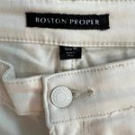 Boston Proper  Cream Off White high Rise Straight Leg Ankle Jeans Size 16 Stretch Photo 5