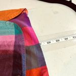 Broadway & Broome Plaid Colorful Spring Pink Blue Button Down Top Shirt Size XS Photo 6