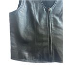 Liz Claiborne Villager Sport Leather Rib Knit Cotton Vest Size Large Black Mixed Material Photo 2