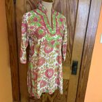 Gretchen Scott bright pink n green embroidered tunic Size M Photo 13