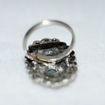 Vintage Southwesten Turquoise Silver Tone Adjustable Size Solid Weight Ring Photo 2