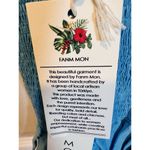 Fanm Mon XL Marion Front Keyhole Embroidered Butterfly Sleeveless Peplum Top NWT Blue Photo 6