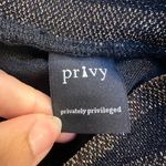 Privy  Striped Metallic Black and Gold Sleeveless Mesh Bodysuit Size Large L Photo 6