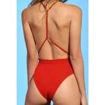 Maaji  Red Camelia Safari Plunge Reversible One Piece NWT Sz. S Photo 3