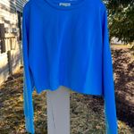 Happily Grey Women's Crop Top Pull Over Long Sleeves Large Blue Photo 0