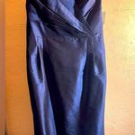 Lulu Kate Blue Raw Silk Strapless dress prom black tie cocktail Size 16 Photo 0