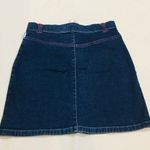 NWT XS White and Blue Denim Jean Floral y2k mini Skirt Photo 3