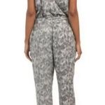 Cloth & Stone | Gray Leopard Print Jumpsuit Small pantsuit Photo 3