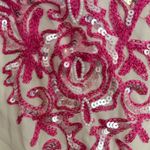 Taj by Sabrina Crippa silk beaded sequin gorgeous medium M tunic top cover swim Pink Photo 4