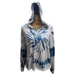 Favorite Tie Dye Hoodie Women's Long Sleeve Blue White Swirl Pullover Large Photo 1